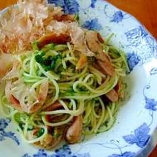 ゆずこしょう風味の青海苔のガーリックスパゲティー